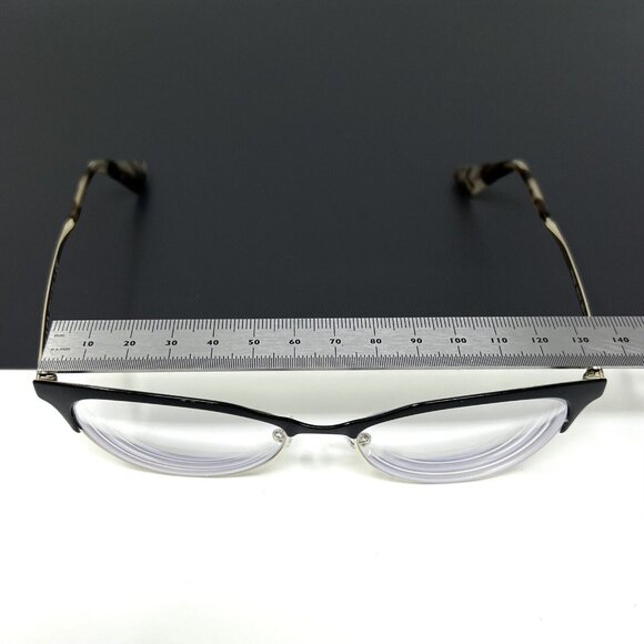 Prada Eyeglasses Frames VPR 55S QE3-1O1 Black Gold Cat Eye Full Rim 52-16-140 - Picture 8 of 10